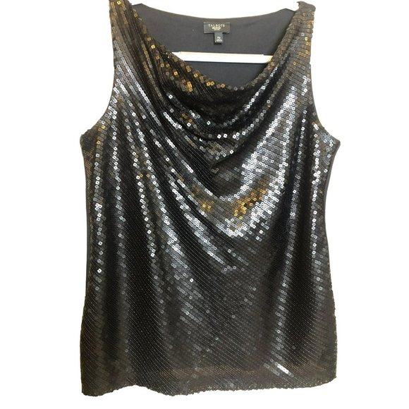 Talbot's Tops - Women's Talbot's Sz Med Petite Black Sequin Sleeveless Blouse